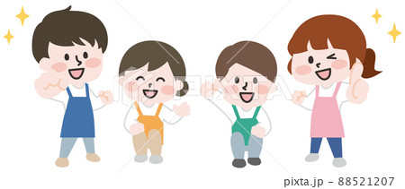 エプロンをつけた人物のイラスト 88521207