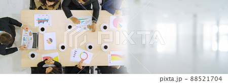 Business people group meeting shot from top view broaden view Business people group meeting shot from top view broaden view 88521704