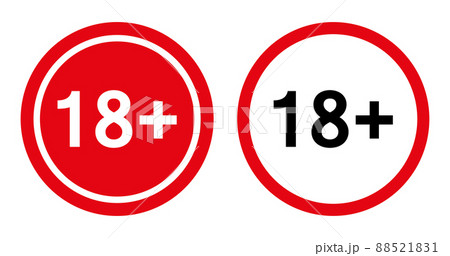 Under the age of eighteen is prohibited only for adults. Not allowed for people under 18 years. Parental control. Isolated on white background. Flat style. Vector 88521831