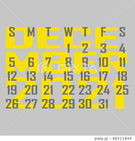 Letter calendar for December 2021. The week begins on Sunday. Time, planning and schedule concept. Flat design. Removable calendar for the month. Vector Letter calendar for December 2021. The week begins on Sunday. Time, planning and schedule concept. Flat design. Removable calendar for the month. Vector 88521844