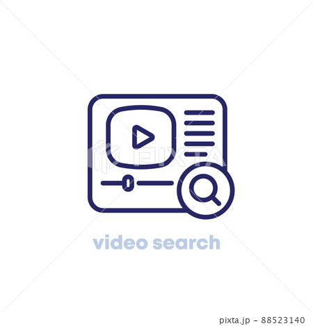 video search line icon on white video search line icon on white 88523140