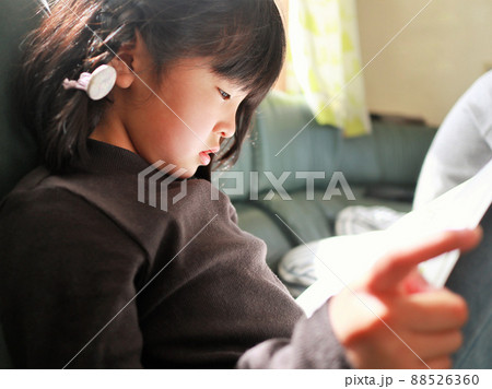 リビングで勉強する小学生 リビングで勉強する小学生 88526360