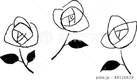 レトロなバラのイラスト レトロなバラのイラスト 88526639