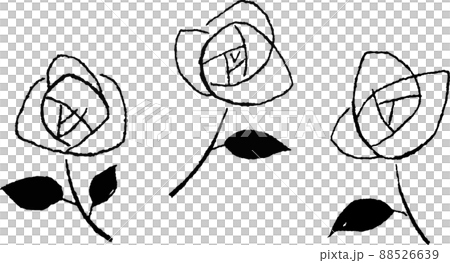 レトロなバラのイラスト レトロなバラのイラスト 88526639