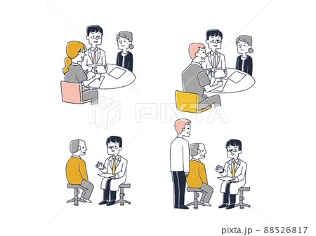 高齢者の医療に関するイラストセット コミカルな手書きの人物 ベクター、線画にカラー 高齢者の医療に関するイラストセット コミカルな手書きの人物 ベクター、線画にカラー 88526817