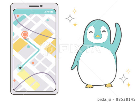 アプリでマップを確認するペンギン アプリでマップを確認するペンギン 88528145
