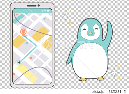 アプリでマップを確認するペンギン アプリでマップを確認するペンギン 88528145