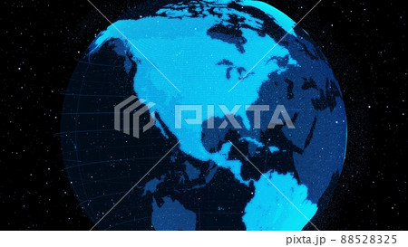 3D Digital orbital earth in cyberspace showing concept of network technology 88528325