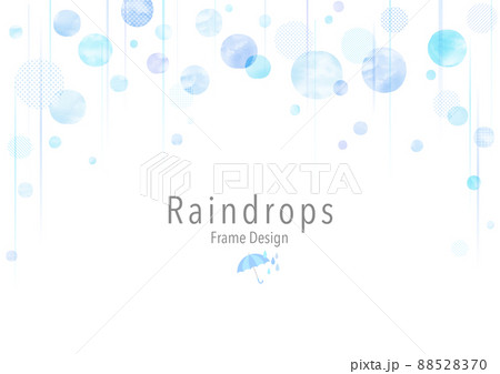 水彩　梅雨の背景フレーム 88528370