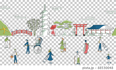 Beautiful Kyoto cityscape full of people Beautiful Kyoto cityscape full of people 88530048