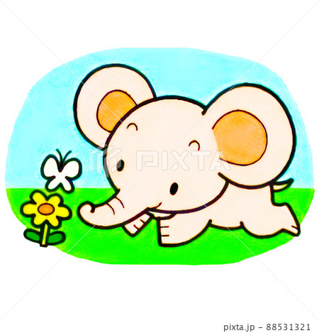 かわいいアニメキャラクター風の象のイラスト かわいいアニメキャラクター風の象のイラスト 88531321