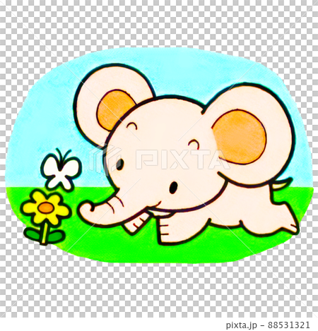 かわいいアニメキャラクター風の象のイラスト かわいいアニメキャラクター風の象のイラスト 88531321