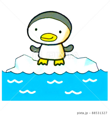 アニメ風のシンプルで可愛いペンギンのイラストのイラスト素材