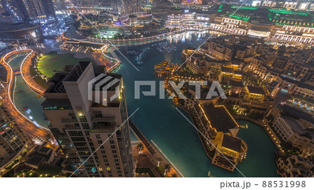 Aerial view to Old Town Island from above night timelapse. Aerial view to Old Town Island from above night timelapse. 88531998