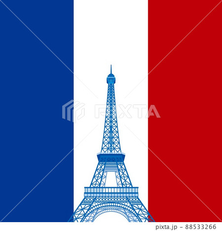 エッフェル塔 tour eiffel パリ paris フランス国旗 エッフェル塔 tour eiffel パリ paris フランス国旗 88533266