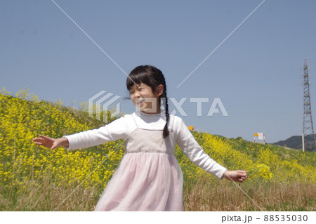 菜の花畑の女の子 88535030