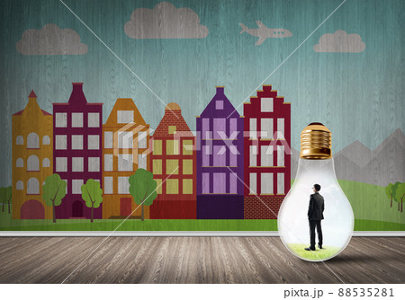 Businessman trapped in bulb 88535281