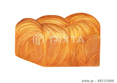 色鉛筆画のデニッシュ食パン 色鉛筆画のデニッシュ食パン 88535896