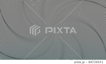 Spiral Monochrome Optical Illusion. Background of Torsion and Rotation Movements. Dynamic effect 88536041