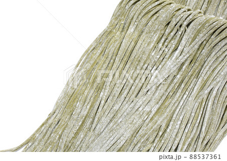 茶そば クローズアップ 打ち粉 茶そば クローズアップ 打ち粉 88537361