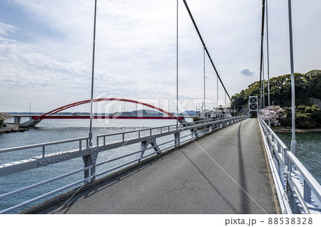 静岡県浜松市北区三ヶ日の奥浜名湖の新瀬戸橋と瀬戸橋 88538328