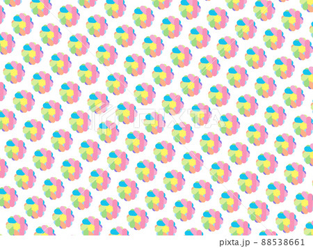 カラフルな花のパターン背景イラスト シンプルな壁紙のイラスト素材