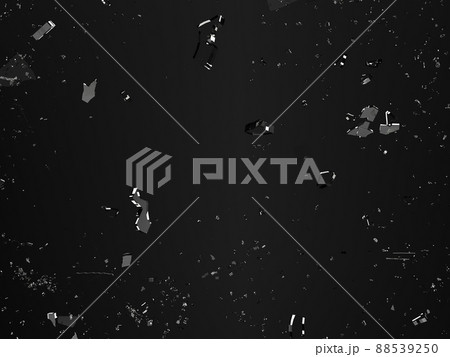 Pieces of glass broken or cracked on black 88539250