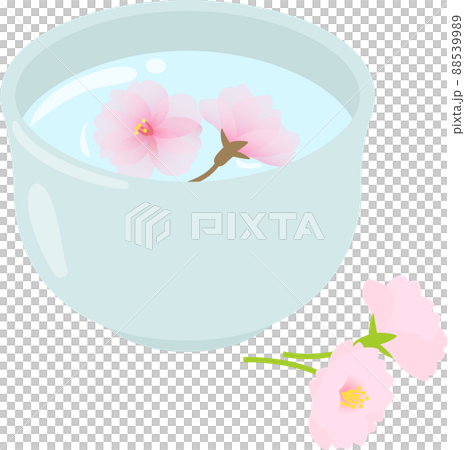 Sakurayu, a teacup with salted cherry blossoms 88539989