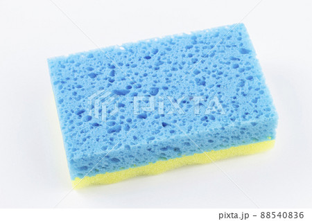 Artificial fibre sponge on a white background. 88540836