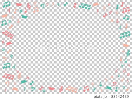 Dull color colorful musical note frame 88542489