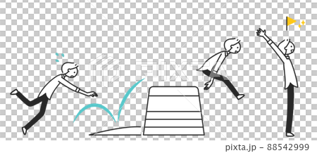 Illustration of a man who challenges the vaulting box 88542999