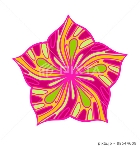 Decorative element. Lacy ornament. Abstract pattern in circle. 88544609