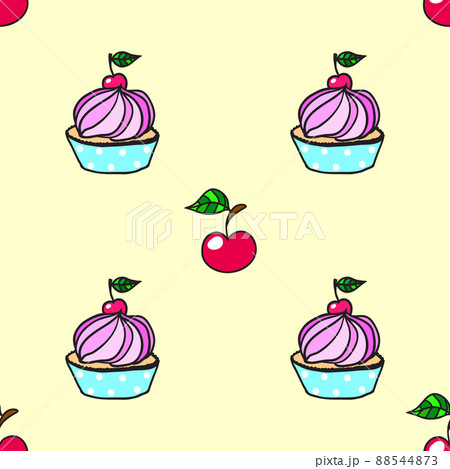 Cute cupcake seamless pattern 88544873