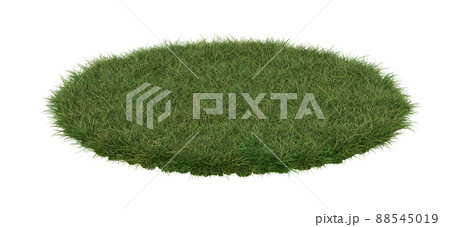 A round patch of grass, isolated on white background. 3d image A round patch of grass, isolated on white background. 3d image 88545019