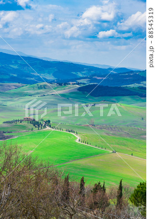 世界遺産 トスカーナの田園風景 イタリアの写真素材 [88545319] - PIXTA