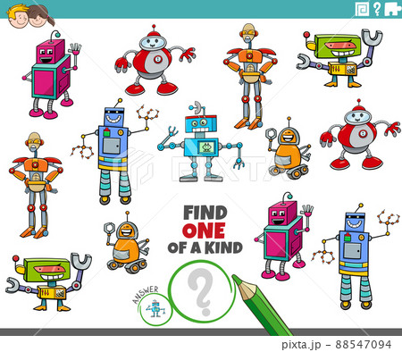 one of a kind game with funny cartoon robot characters 88547094