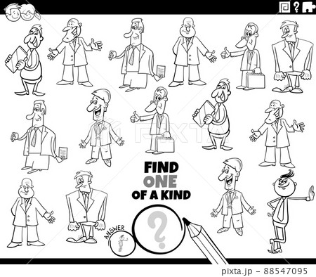 one of a kind game with cartoon businessmen coloring book page 88547095