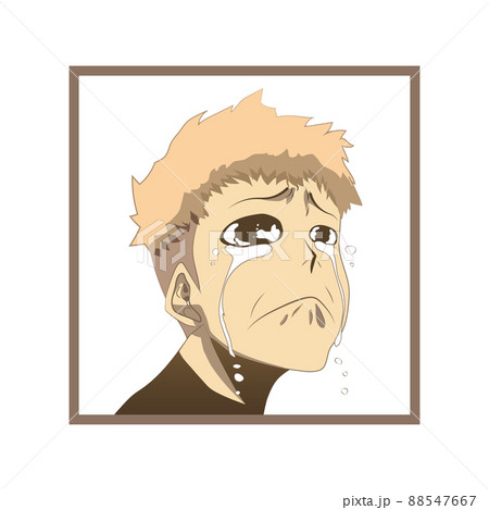 Anime boy in japanese style vector print design for tee and poster. Manga face japanese or korean character style. Vector illustration EPS10 88547667