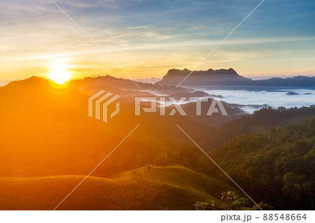 Beautiful landscape in the morning at Doi Luang Chiang Dao, Chiang Mai, Thailand 88548664