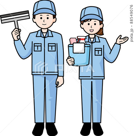 清掃作業員　男性と女性 88549076