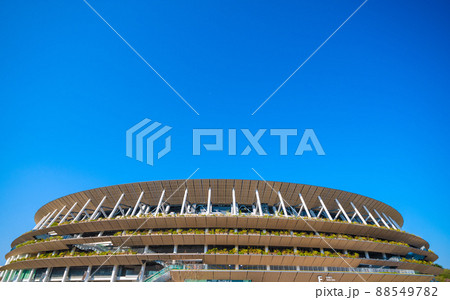 日本の東京都市景観　新国立競技場などを望む 88549782