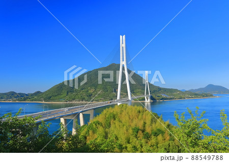 【愛媛県】晴天下の多々羅大橋 【愛媛県】晴天下の多々羅大橋 88549788