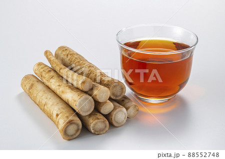 新鮮なゴボウと美味しいお茶 新鮮なゴボウと美味しいお茶 88552748