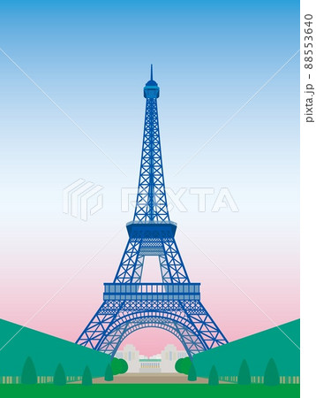 エッフェル塔 Tour Eiffel パリ Paris 夕景のイラスト素材