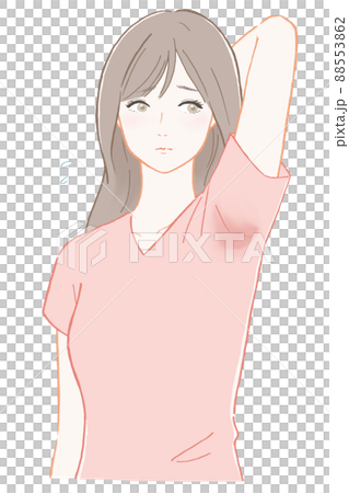 A woman who cares about armpit sweat (pink) A woman who cares about armpit sweat (pink) 88553862