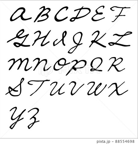 手書きの筆記体アルファベット 大文字 のベクター素材のイラスト素材