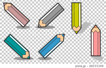 Colored pencil illustrations of colorful writing tools Colored pencil illustrations of colorful writing tools 88555349