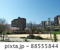神戸 六甲風の郷公園と上空を舞う飛行船 88555844