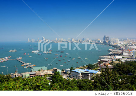 Pattaya Bay seen from Pattaya Viewpoint, Khao Phra Tamnak, Chonburi, Thailand Pattaya Bay seen from Pattaya Viewpoint, Khao Phra Tamnak, Chonburi, Thailand 88556018