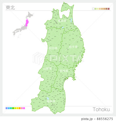 東北の地図・Tohoku 88556275
